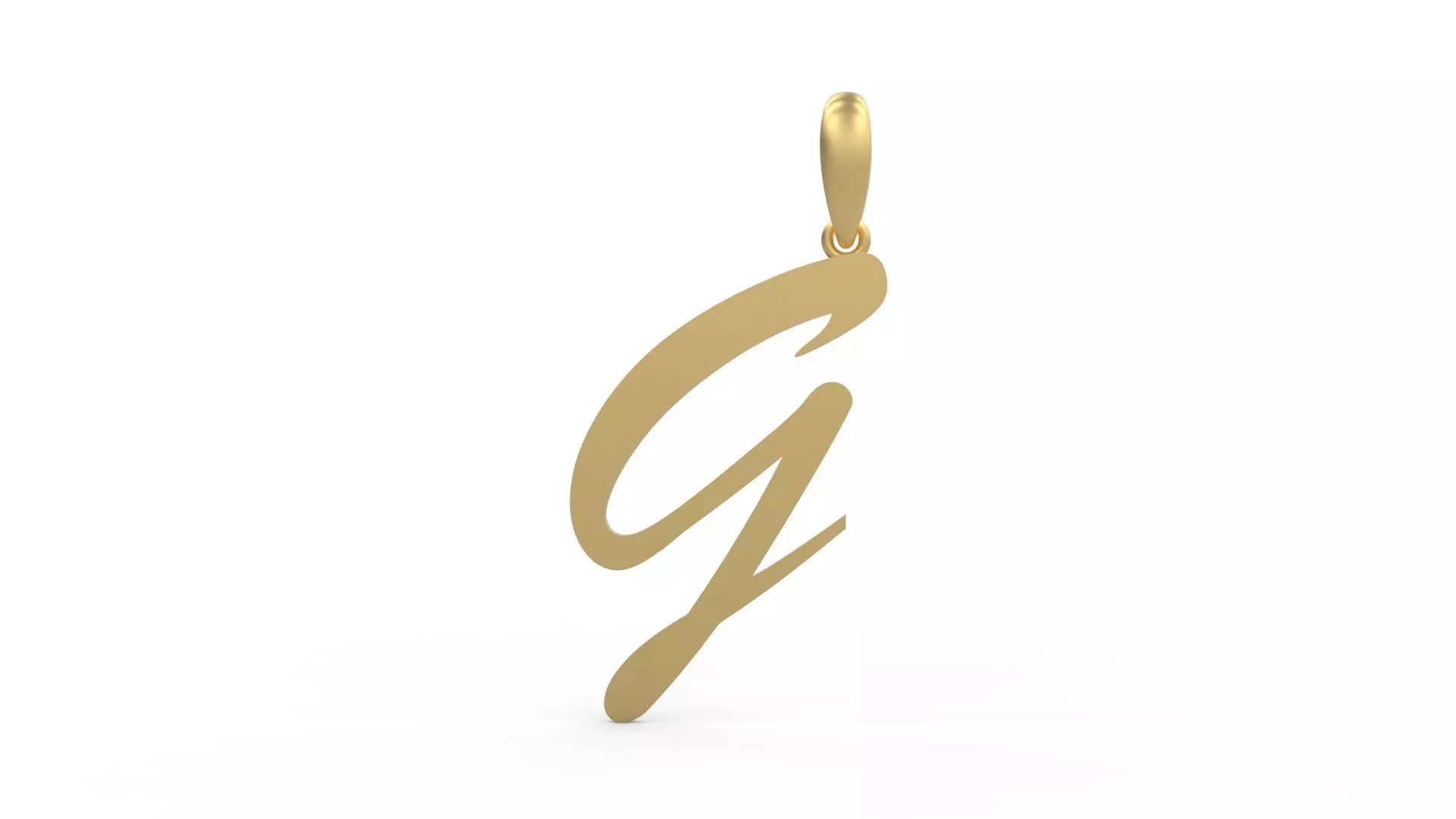 Initial Letters Pendant Brush Script G 3D print model_0