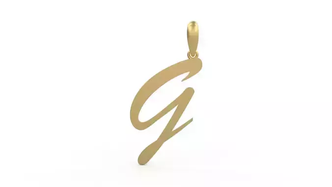 Initial Letters Pendant Brush Script G 3D print model