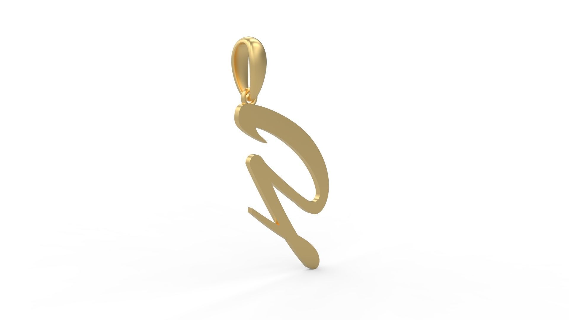 Initial Letters Pendant Brush Script G 3D print model_3