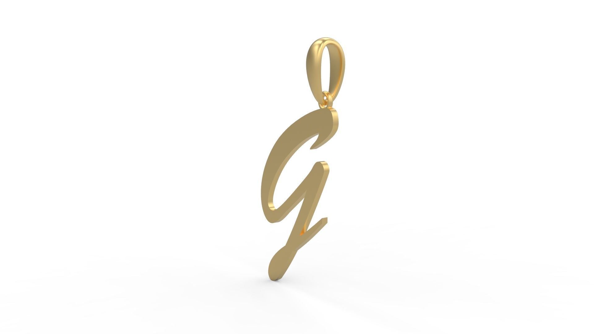 Initial Letters Pendant Brush Script G 3D print model_1