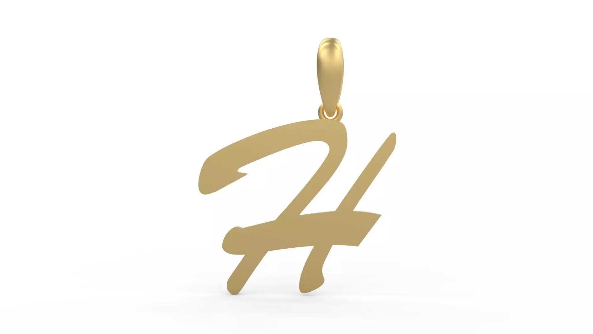 Initial Letters Pendant Brush Script H 3D print model_0