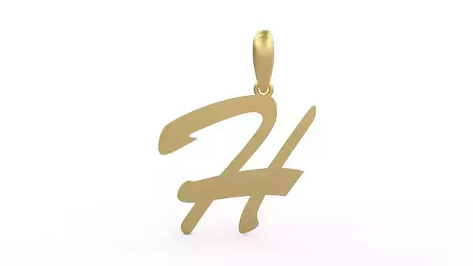 Initial Letters Pendant Brush Script H 3D print model