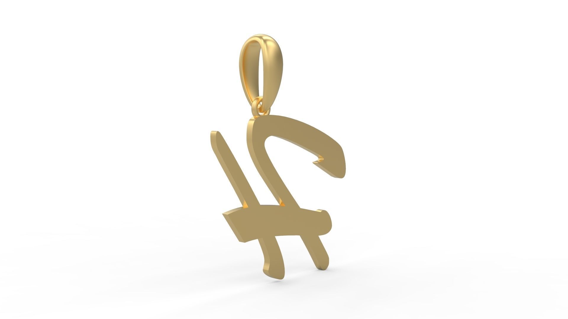 Initial Letters Pendant Brush Script H 3D print model_3