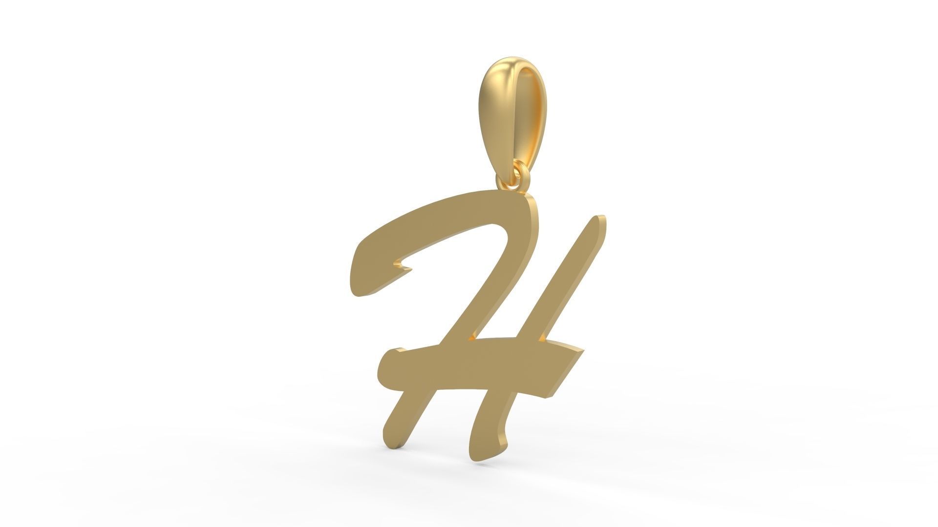 Initial Letters Pendant Brush Script H 3D print model_1