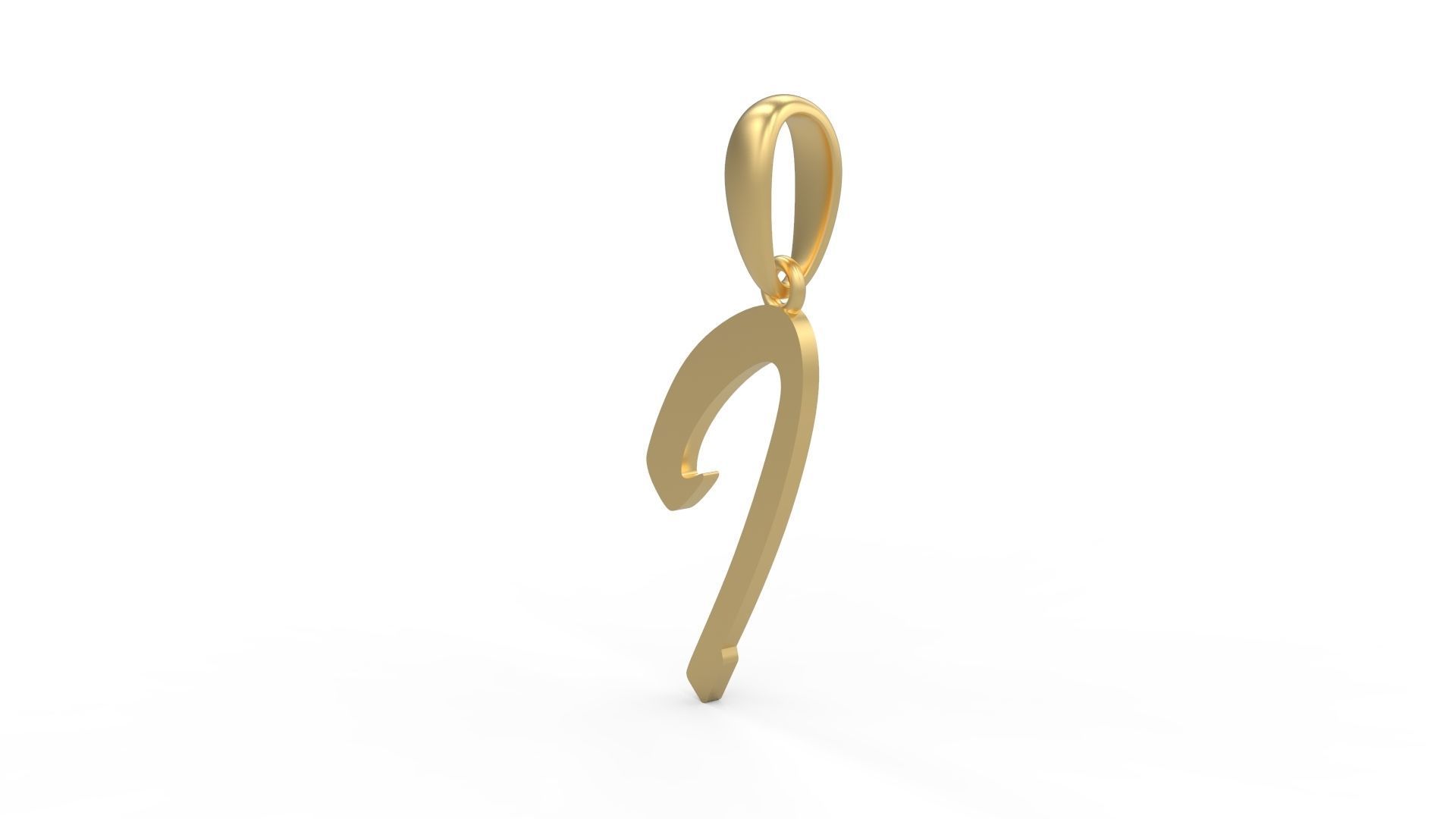 Initial Letters Pendant Brush Script I 3D print model_1