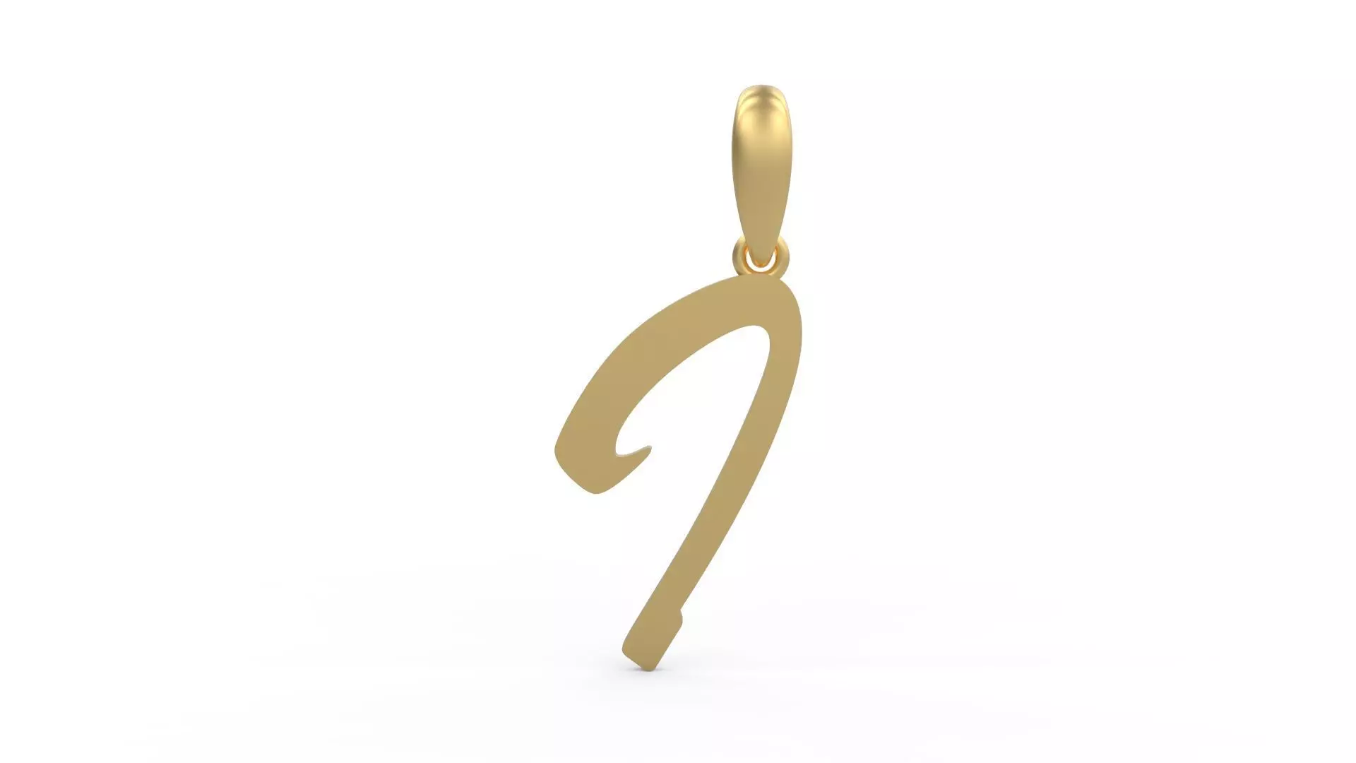 Initial Letters Pendant Brush Script I 3D print model_0