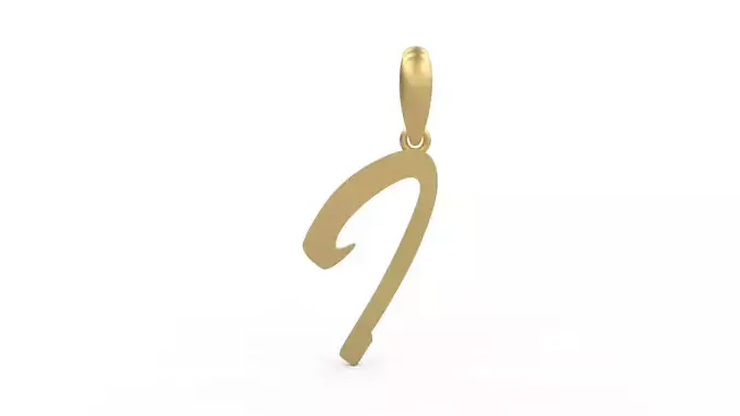 Initial Letters Pendant Brush Script I 3D print model