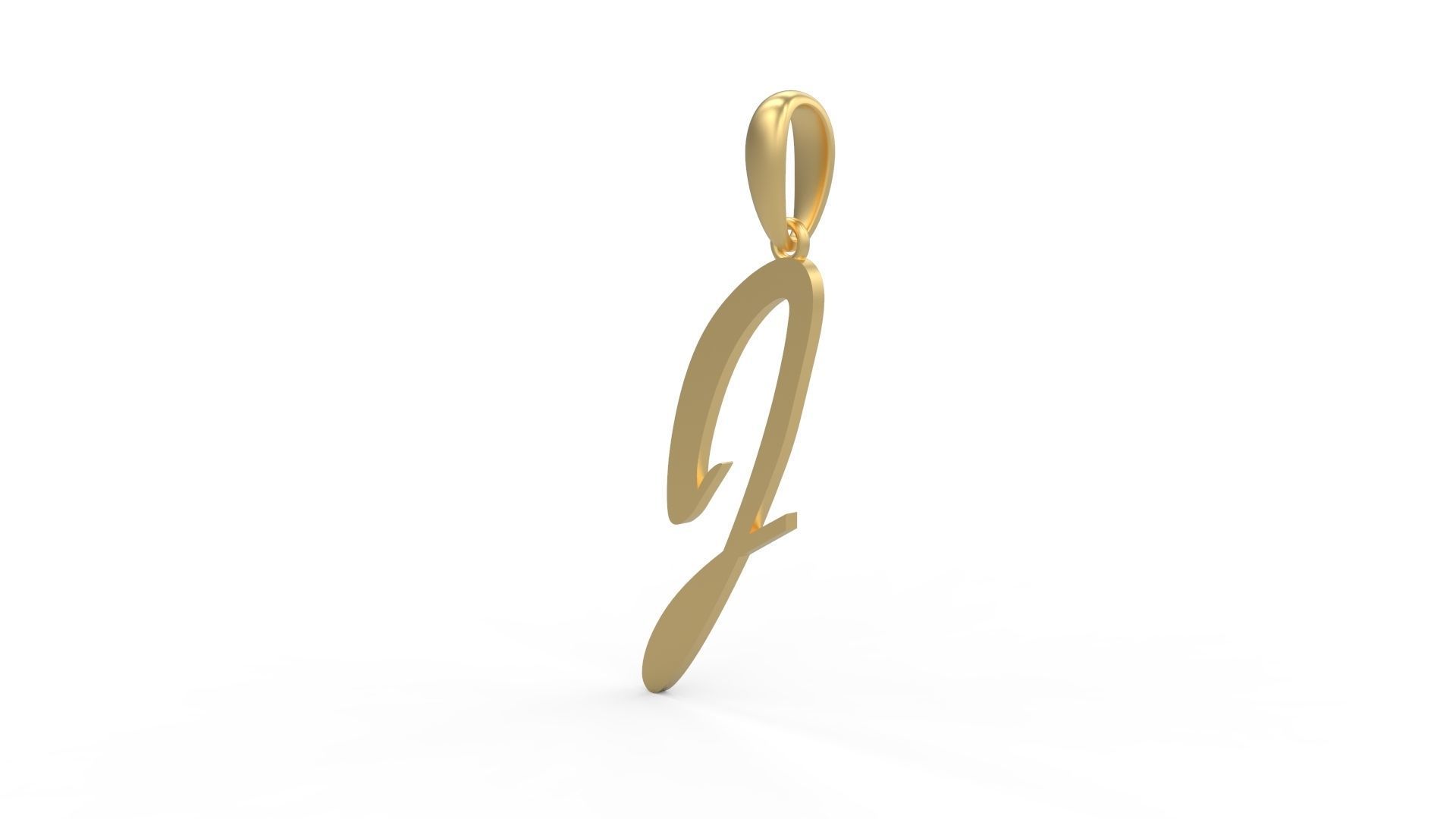 Initial Letters Pendant Brush Script J 3D print model_1