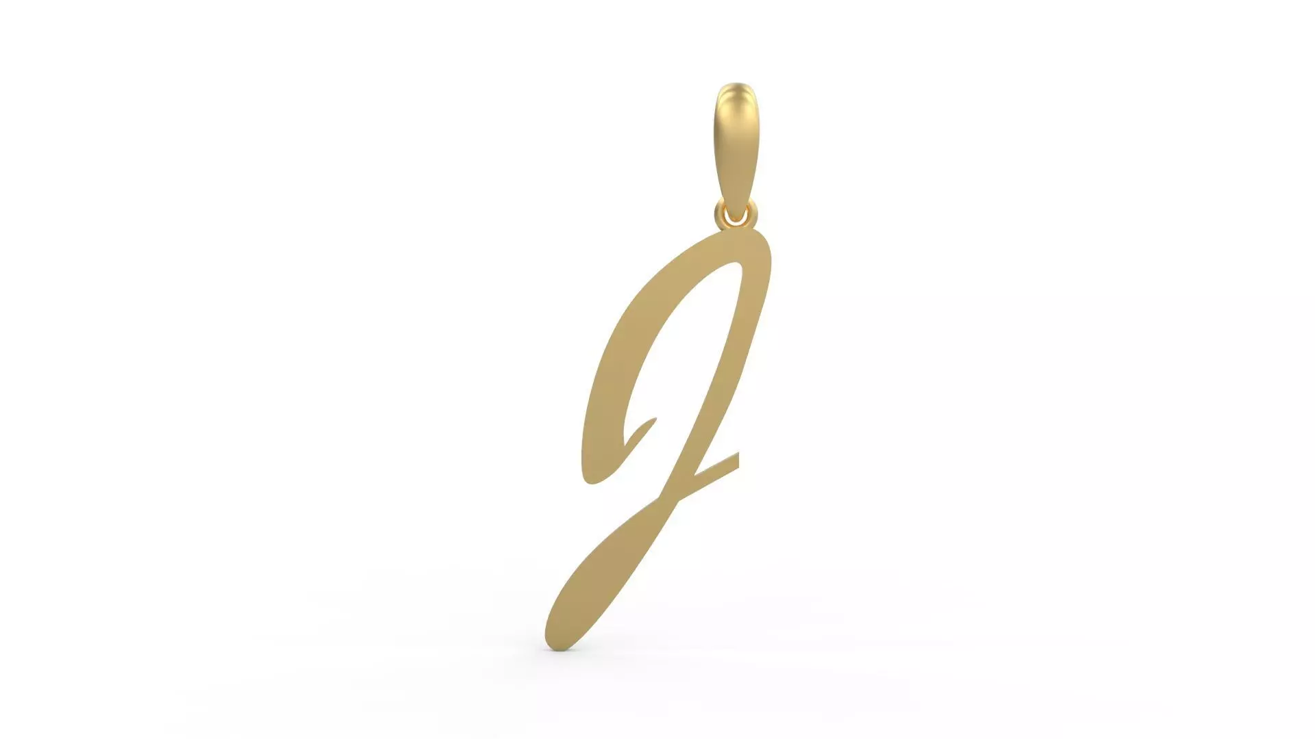 Initial Letters Pendant Brush Script J 3D print model_0