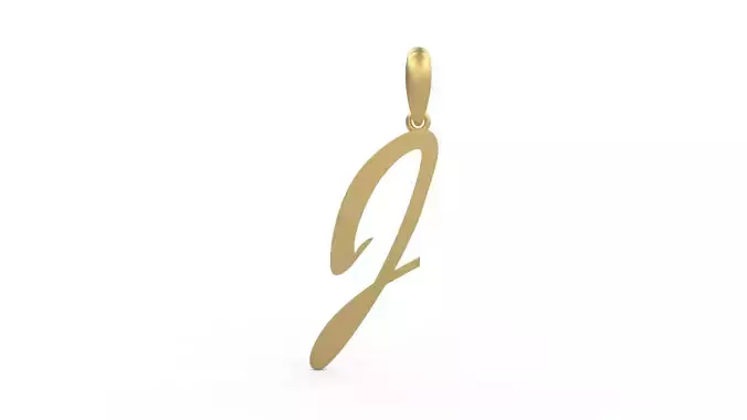 Initial Letters Pendant Brush Script J 3D print model