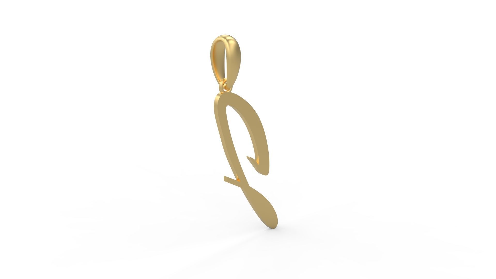 Initial Letters Pendant Brush Script J 3D print model_3
