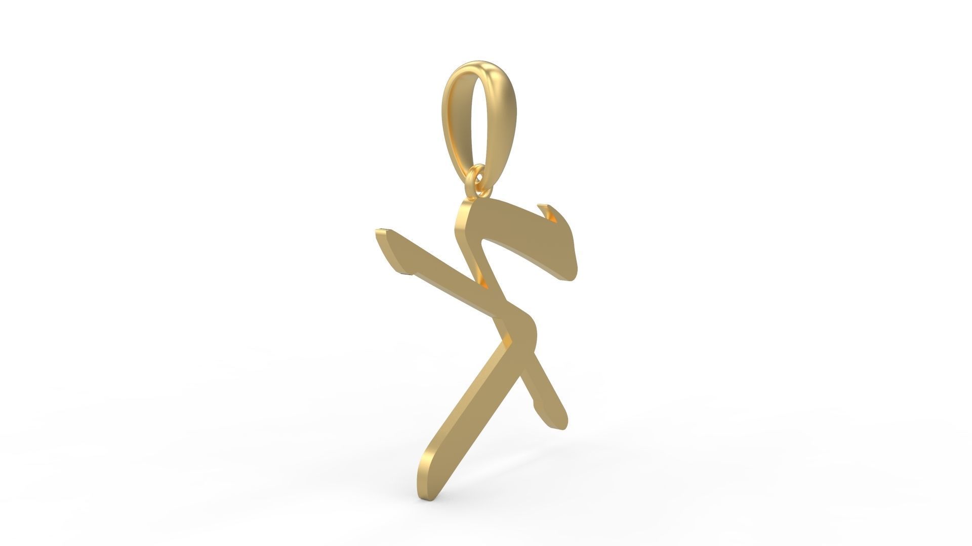 Initial Letters Pendant Brush Script K 3D print model_3