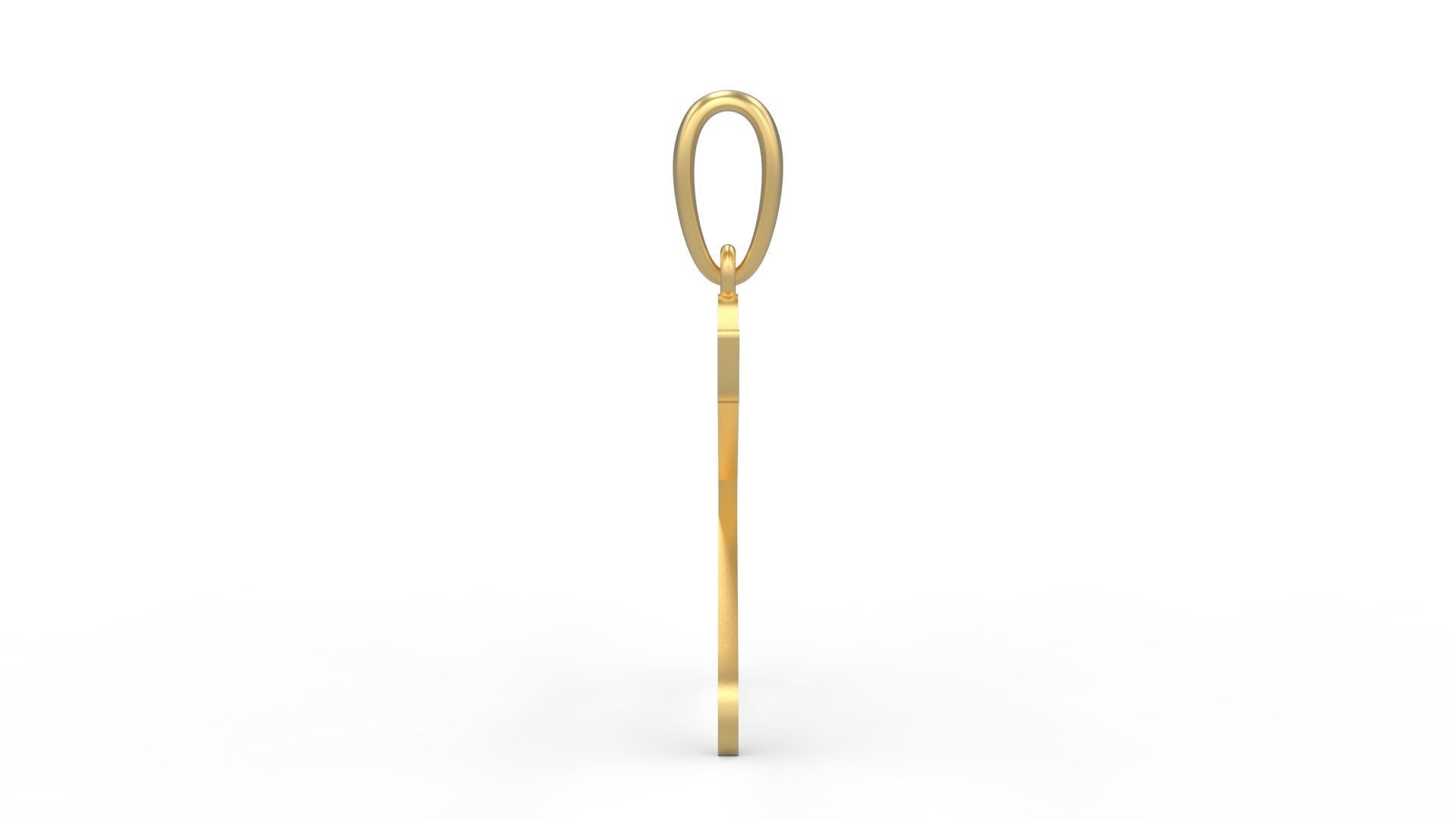 Initial Letters Pendant Brush Script K 3D print model_2