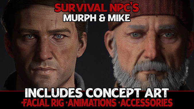 Survival NPC - Hank and Mike Two Pack Low-poly 3D model