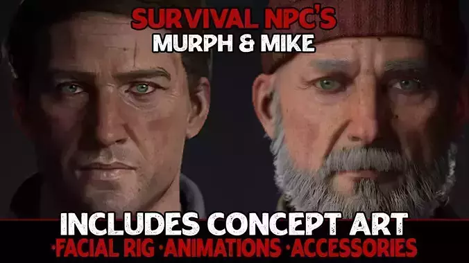 Survival NPC - Hank and Mike Two Pack Low-poly 3D model