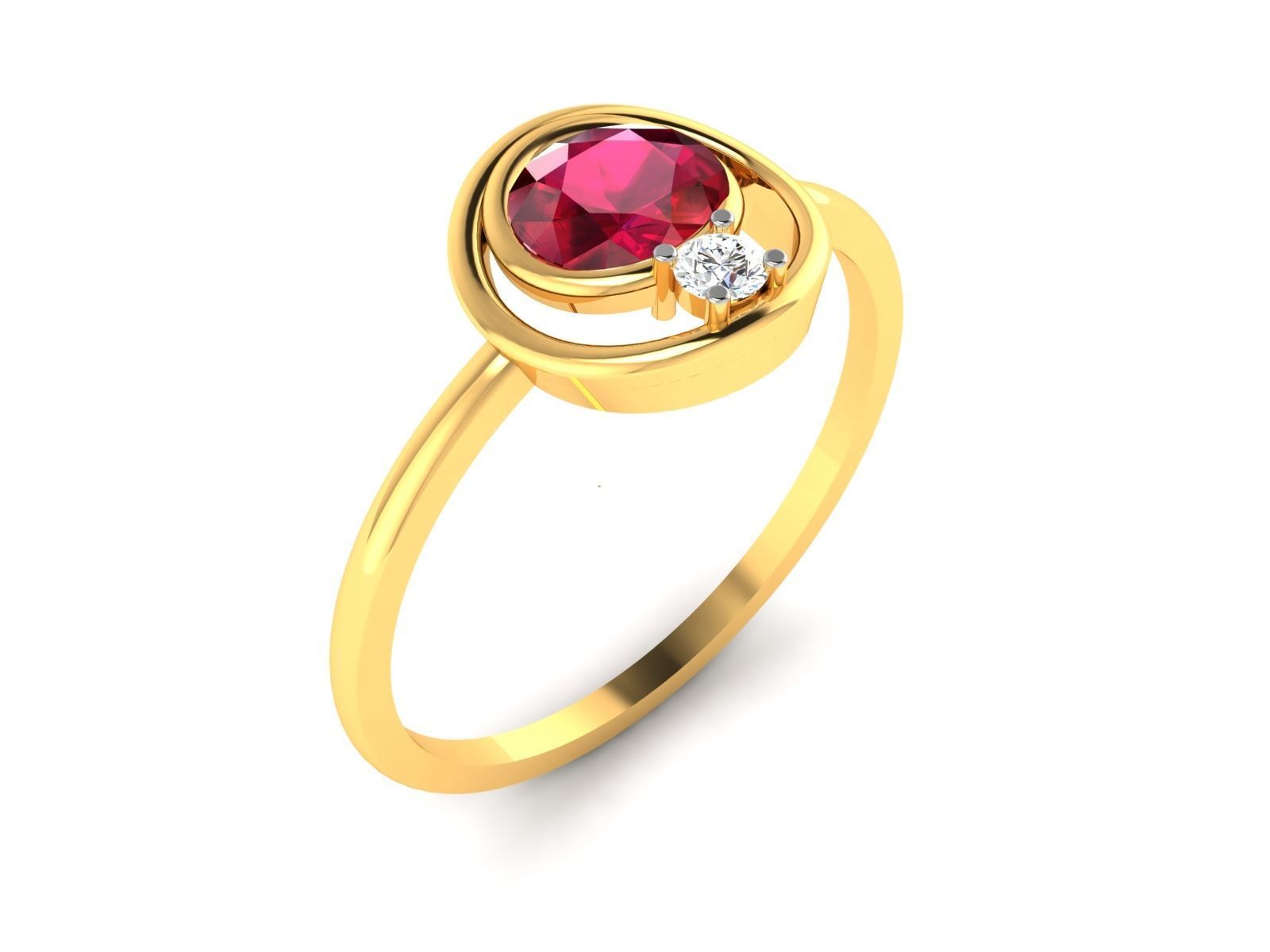 Women Diamond Ring 3dm render details 3D print model_2