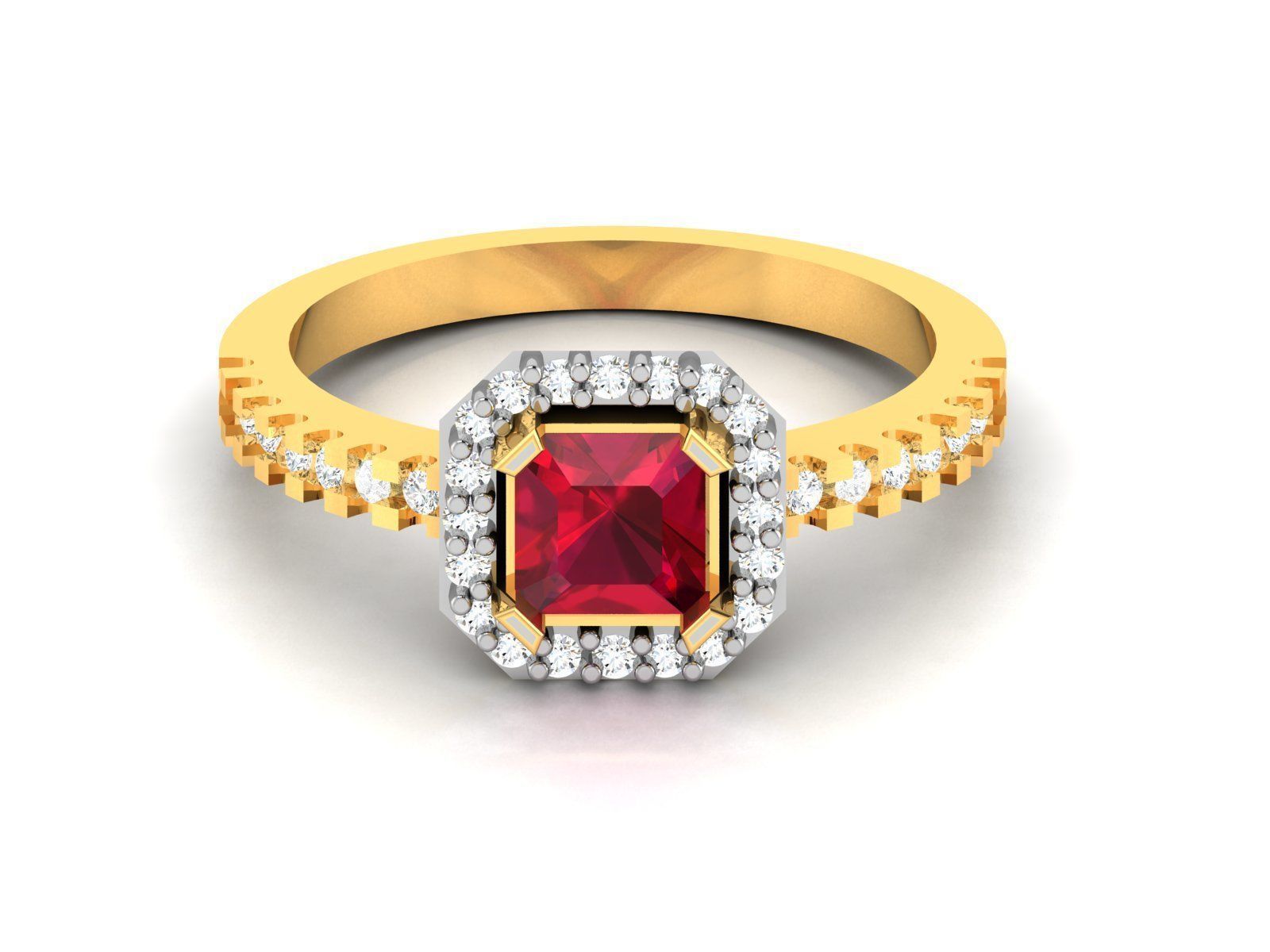 Women Diamond Ring 3dm render details 3D print model_15