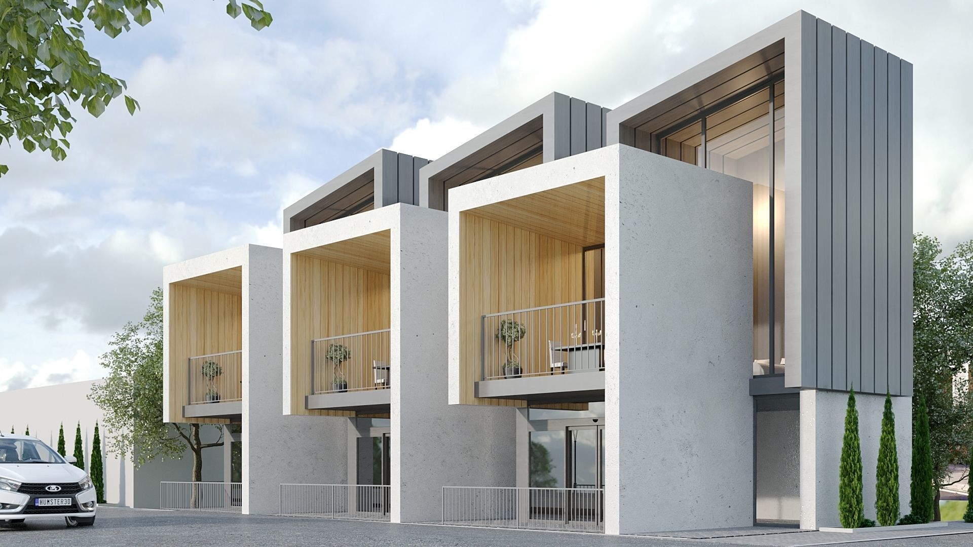 kolleksiya modren house N4 Low-poly 3D model_5