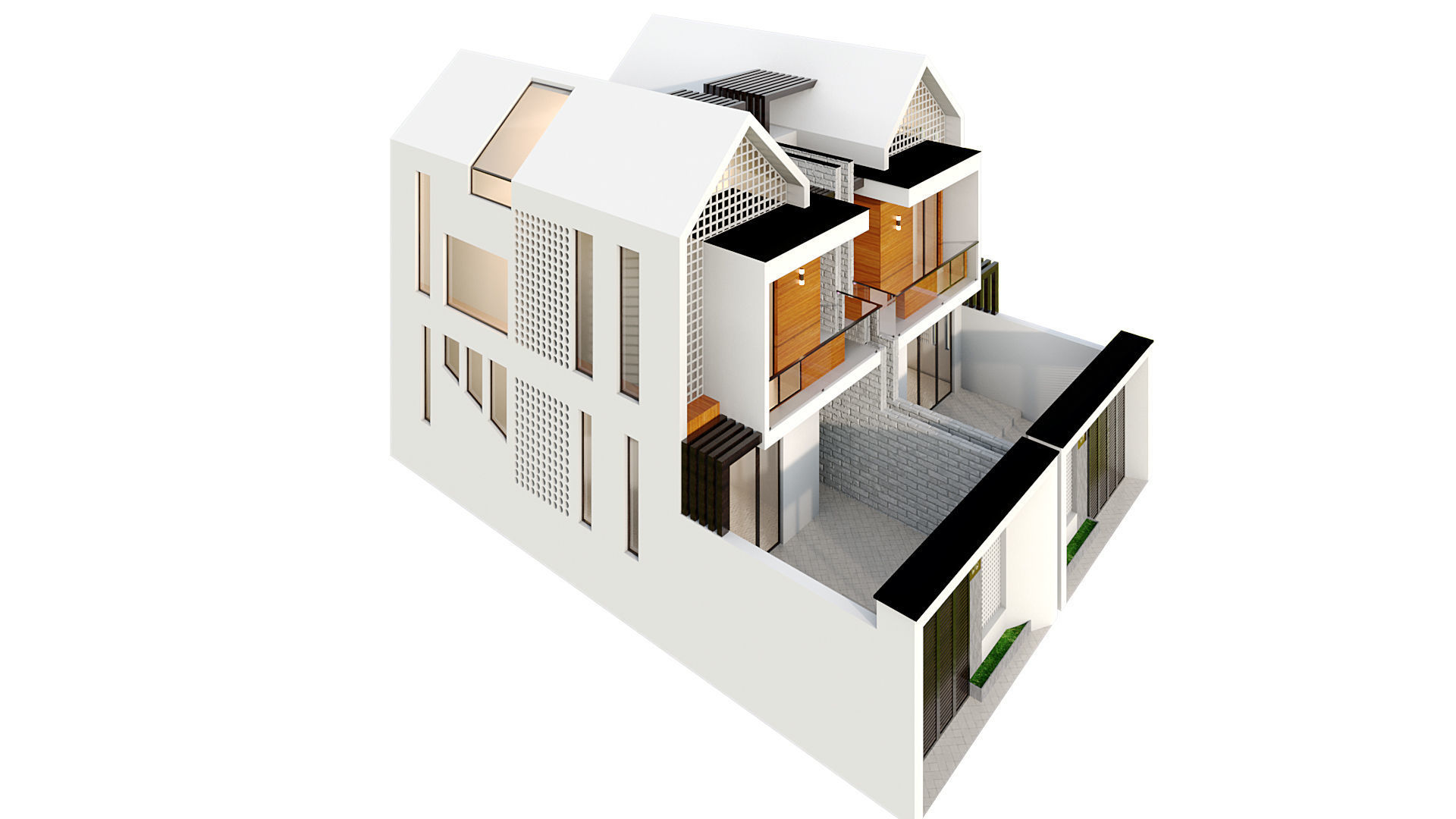 kolleksiya modren house N4 Low-poly 3D model_13