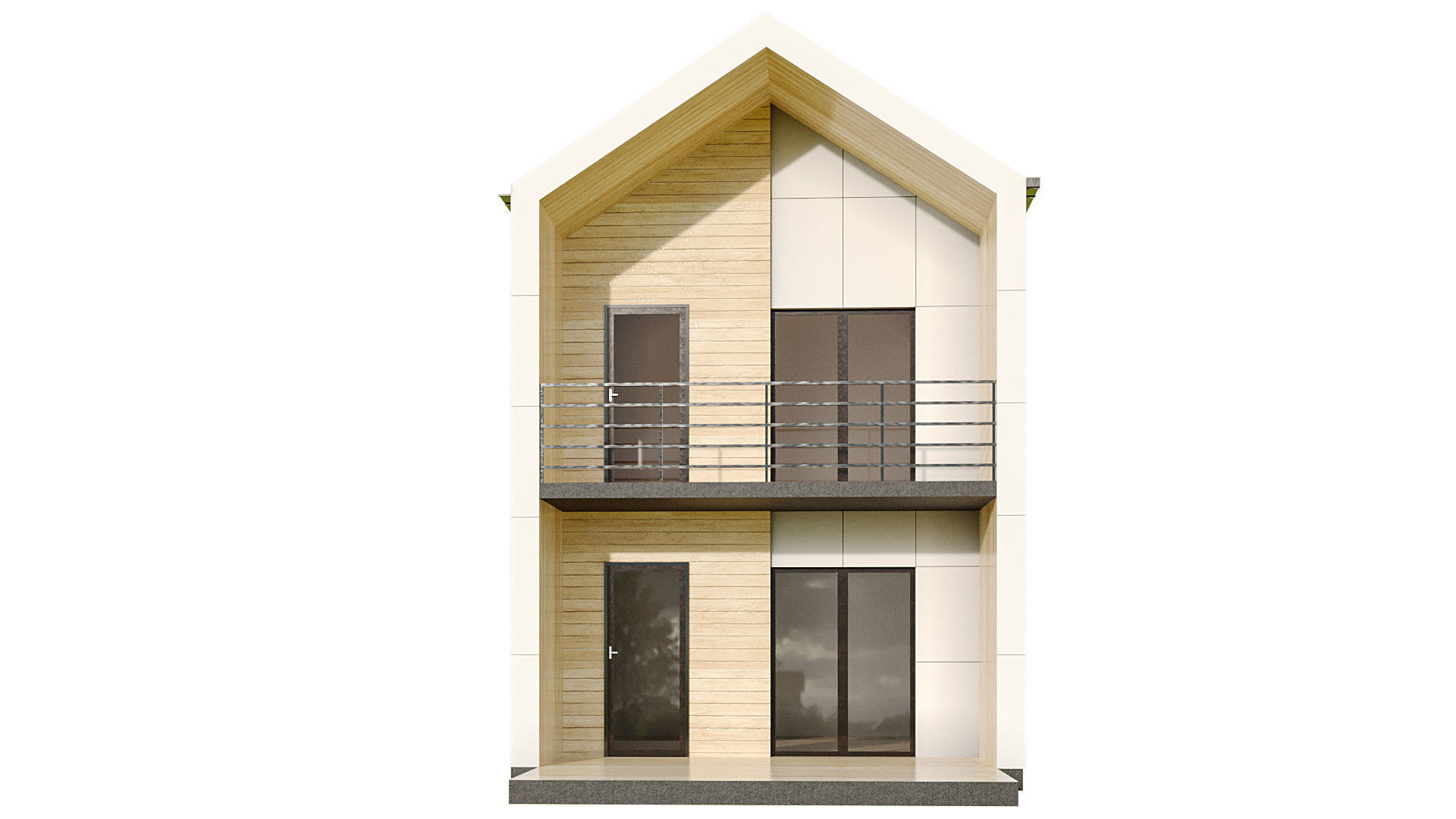 kolleksiya modren house N4 Low-poly 3D model_2