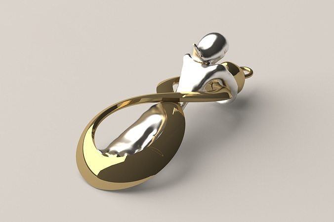 Pendant P 9 gold and silver 3D print model