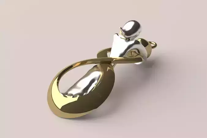 Pendant P 9 gold and silver 3D print model