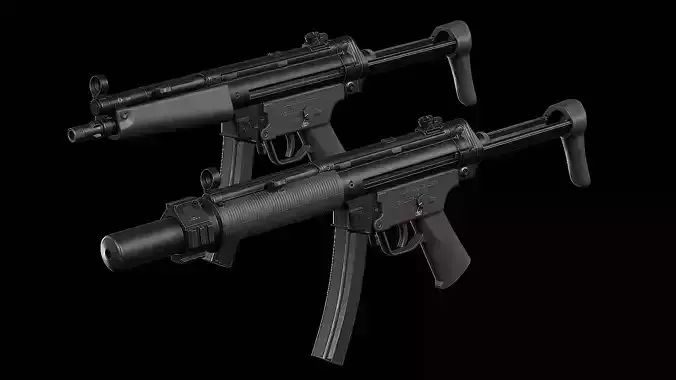 MP5-MP5SD Pack Low-poly 3D model