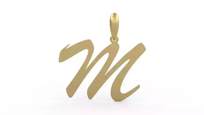 Initial Letters Pendant Brush Script M 3D print model