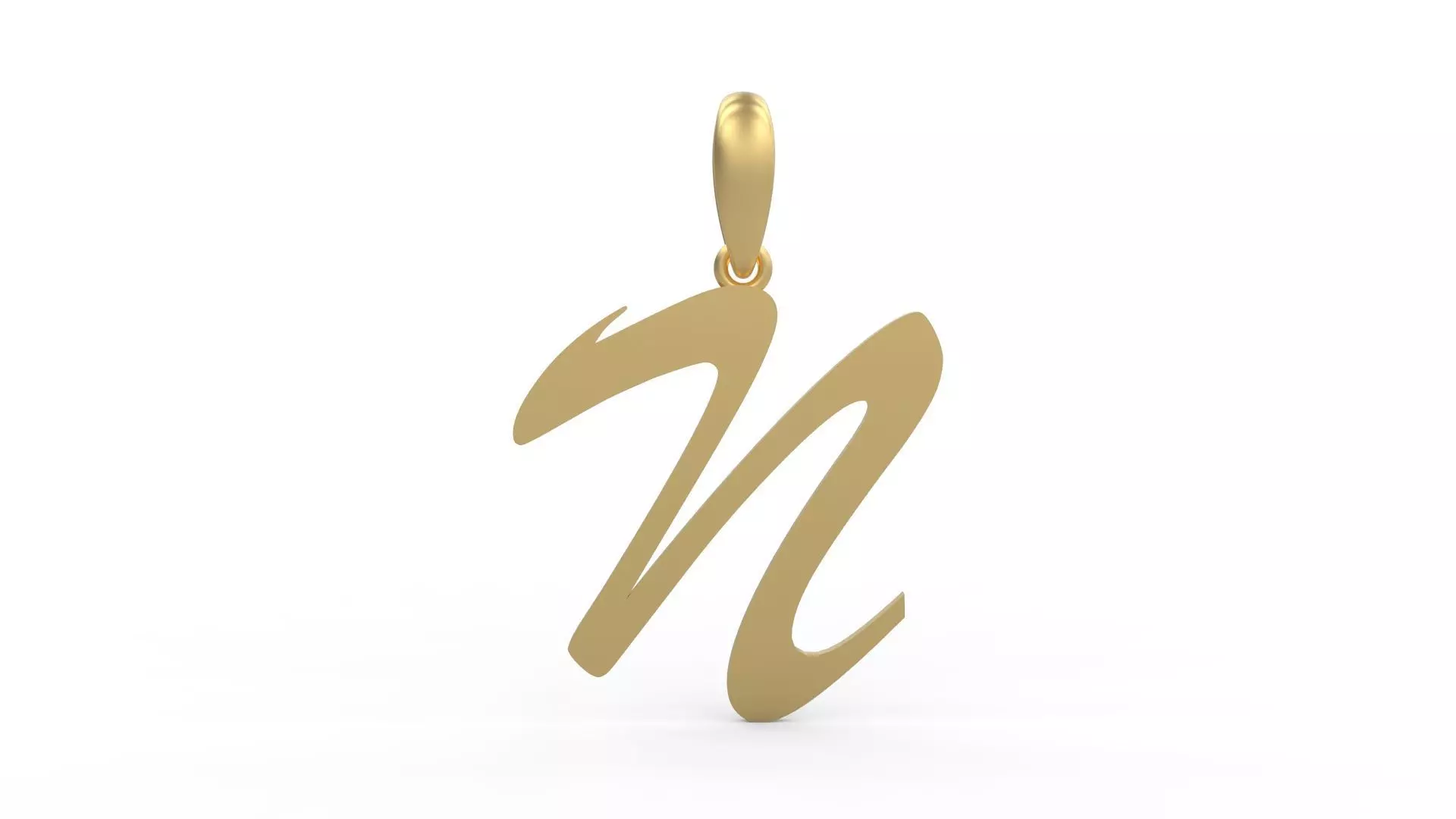 Initial Letters Pendant Brush Script N 3D print model_0