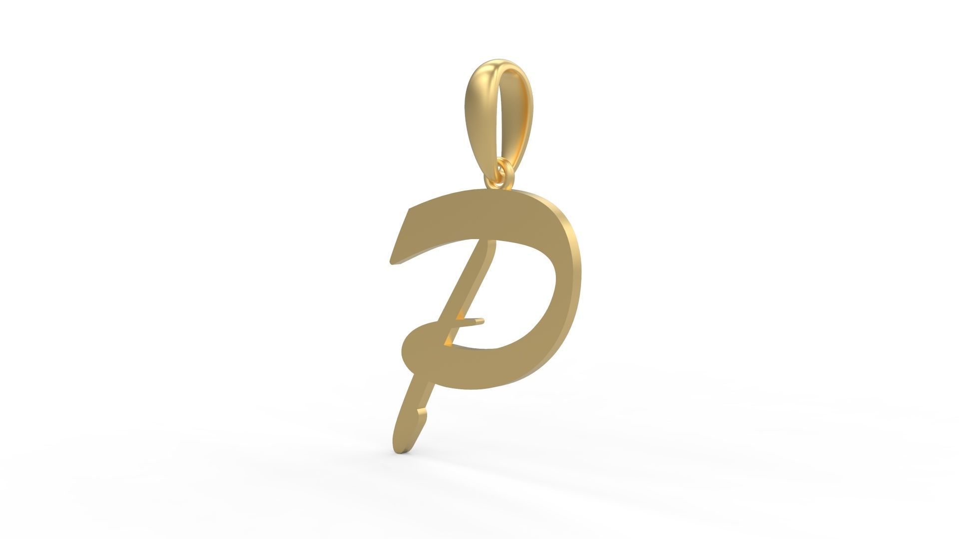 Initial Letters Pendant Brush Script P 3D print model_1
