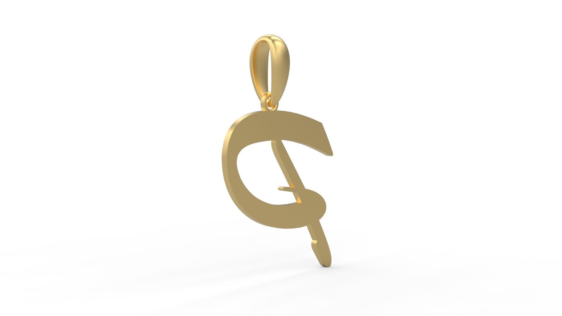 Initial Letters Pendant Brush Script P 3D print model_3