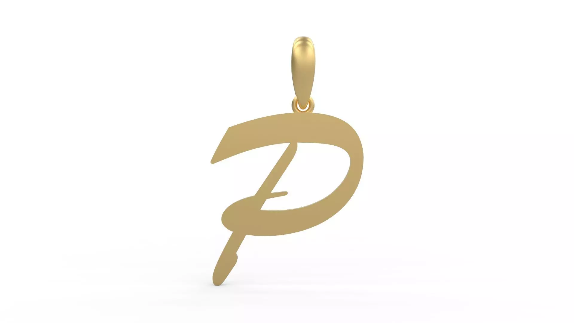 Initial Letters Pendant Brush Script P 3D print model_0