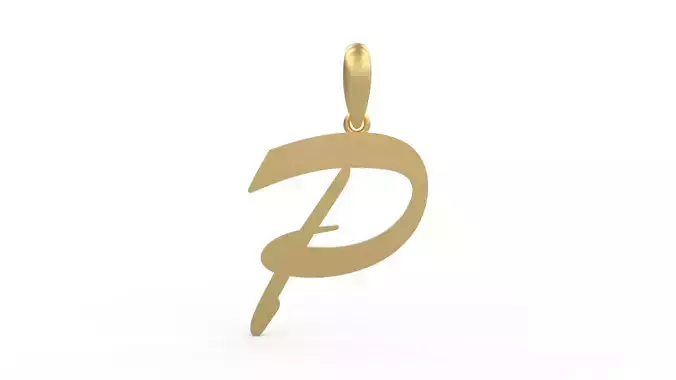 Initial Letters Pendant Brush Script P 3D print model