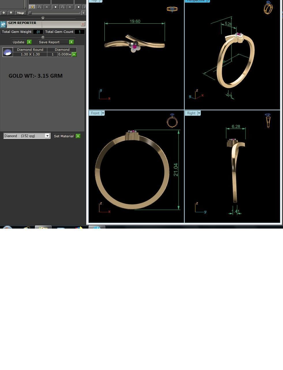 Women Diamond Ring 3dm render details 3D print model_18