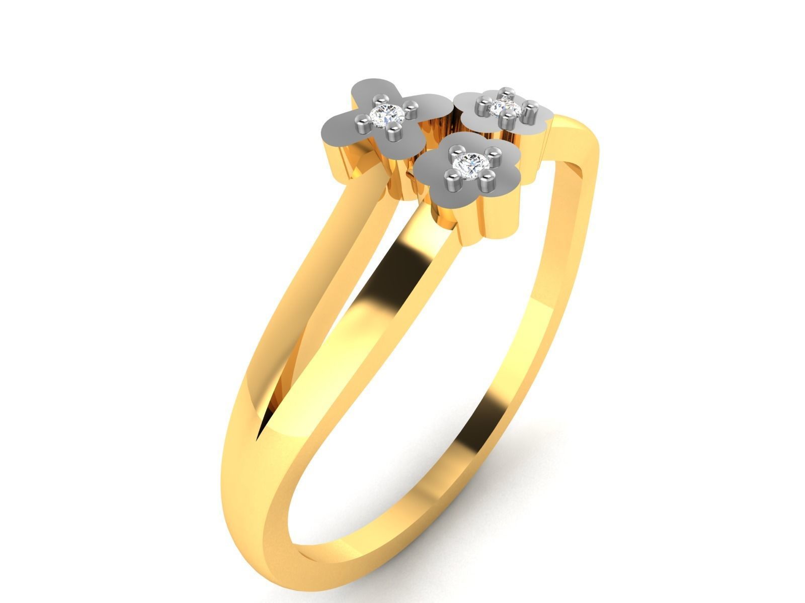 Women Diamond Ring 3dm render details 3D print model_2