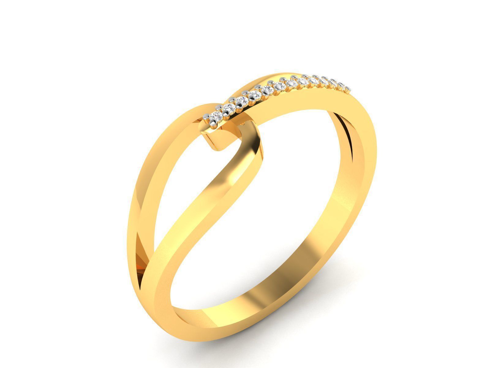 Women Diamond Ring 3dm render details 3D print model_1