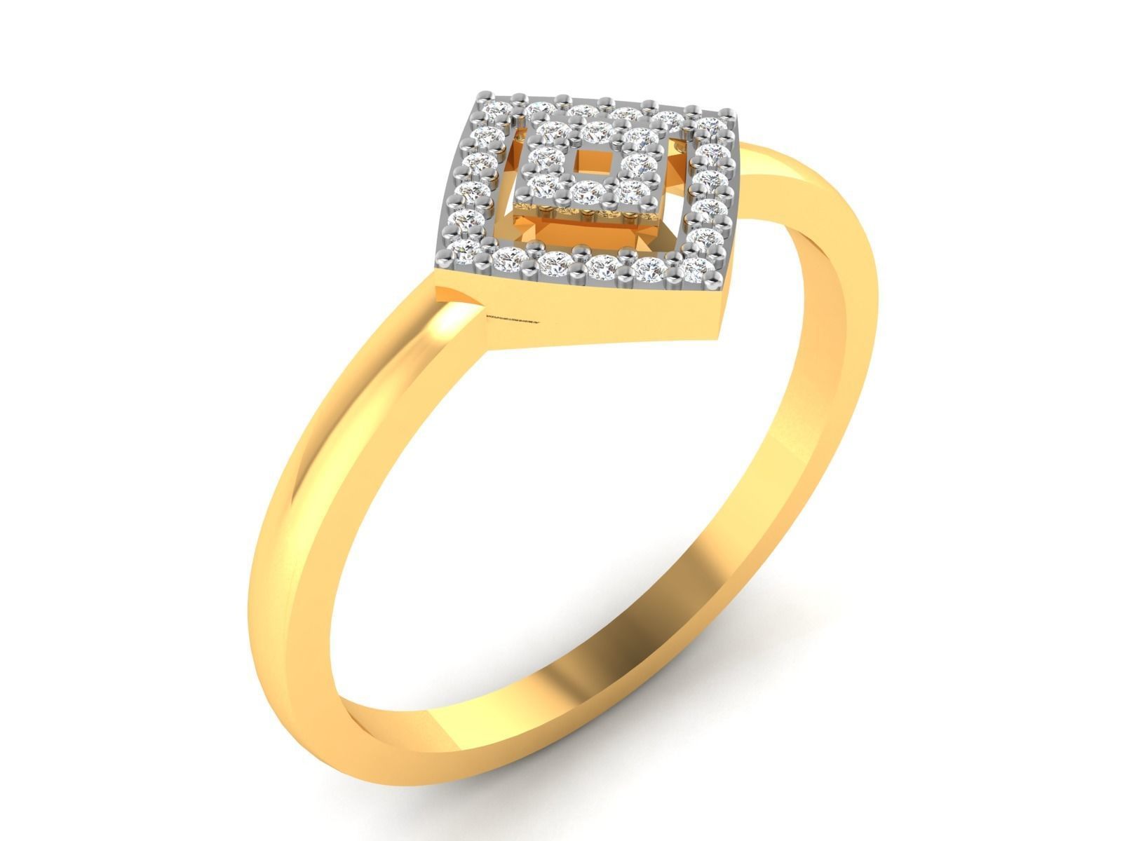 Women Diamond Ring 3dm render details 3D print model_1