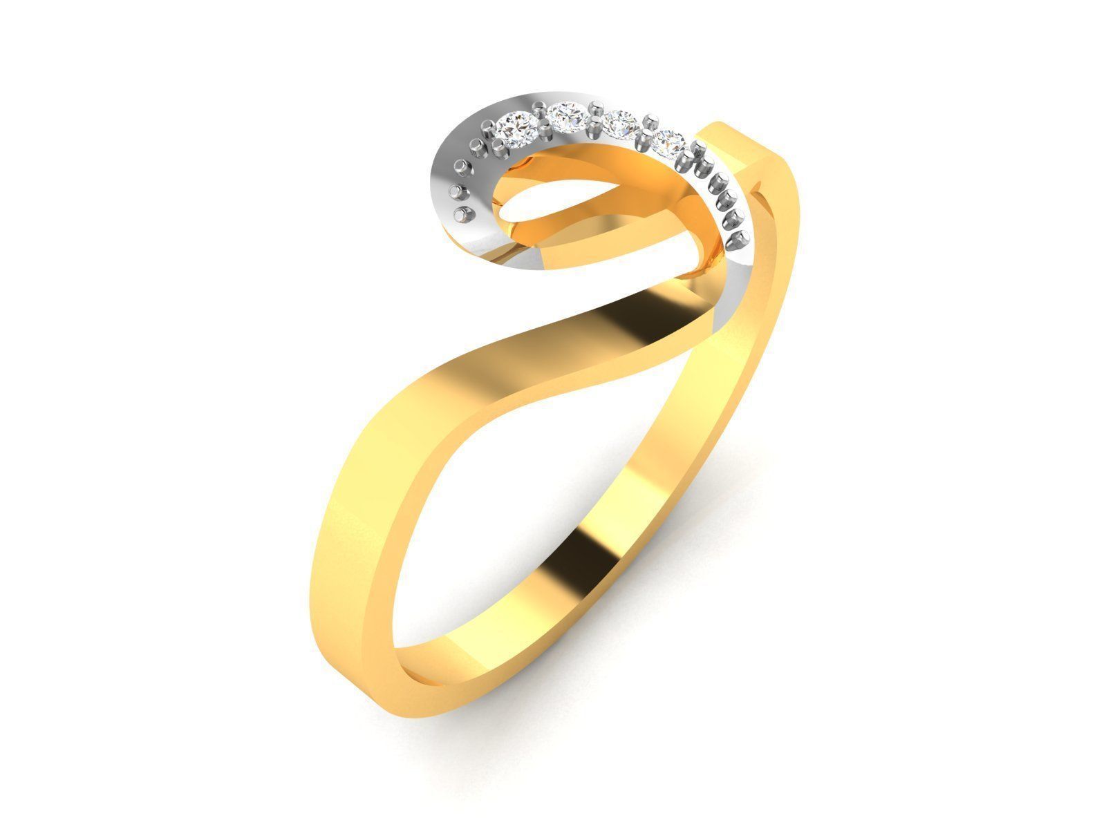 Women Diamond Ring 3dm render details 3D print model_2