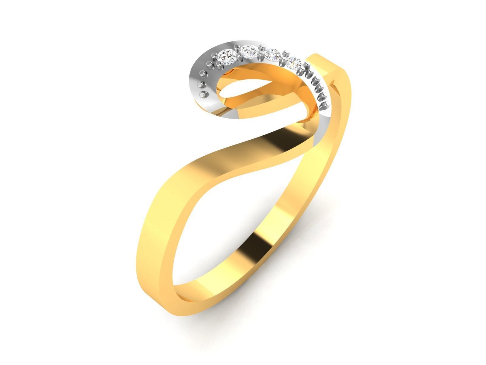 Women Diamond Ring 3dm render details 3D print model_3