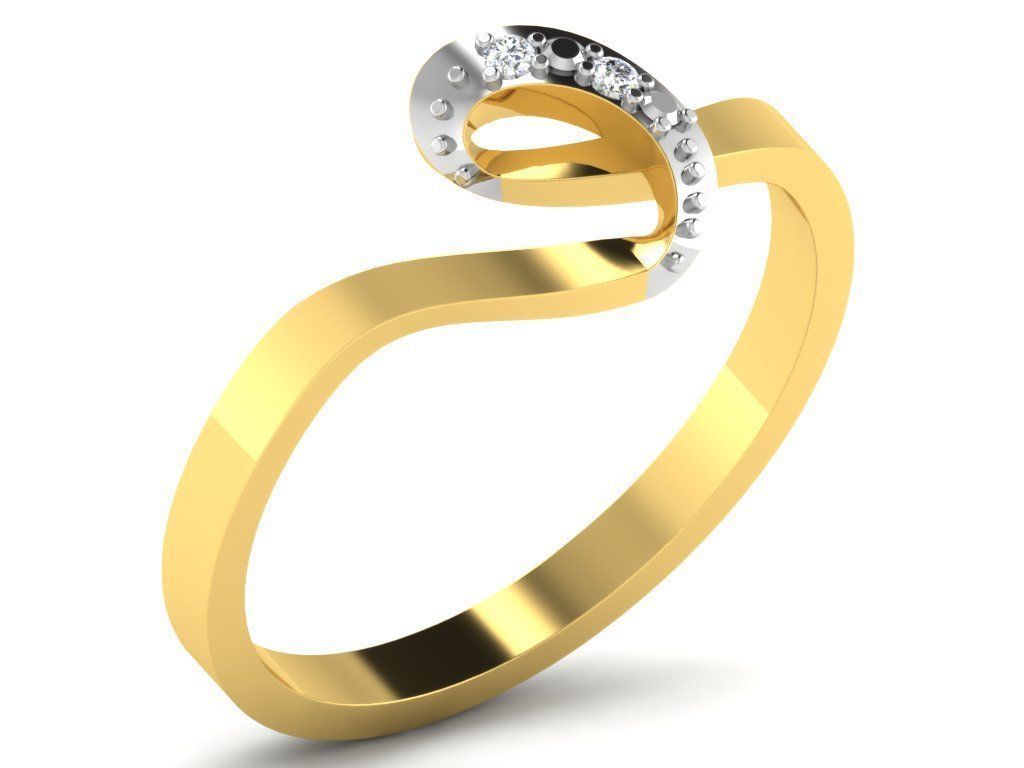 Women Diamond Ring 3dm render details 3D print model_1