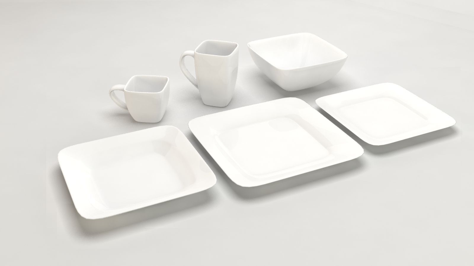 Design Square Dishes 3D model_1
