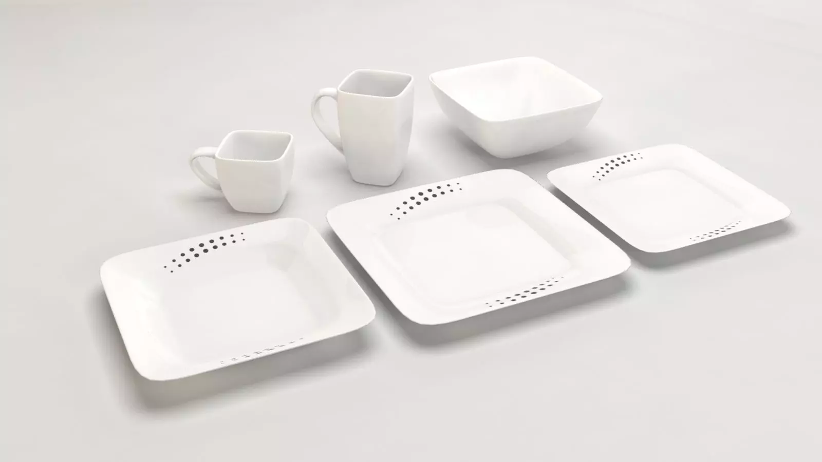 Design Square Dishes 3D model_0