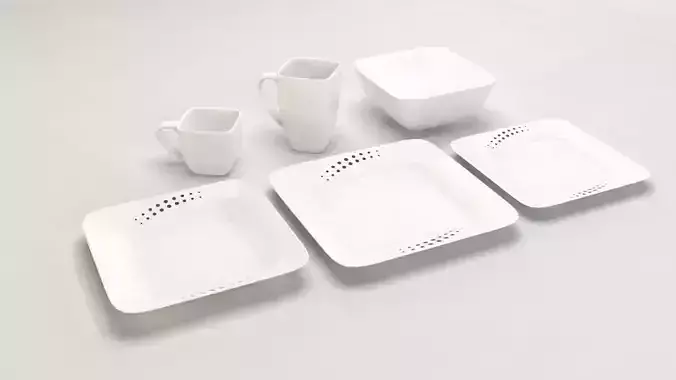 Design Square Dishes 3D model