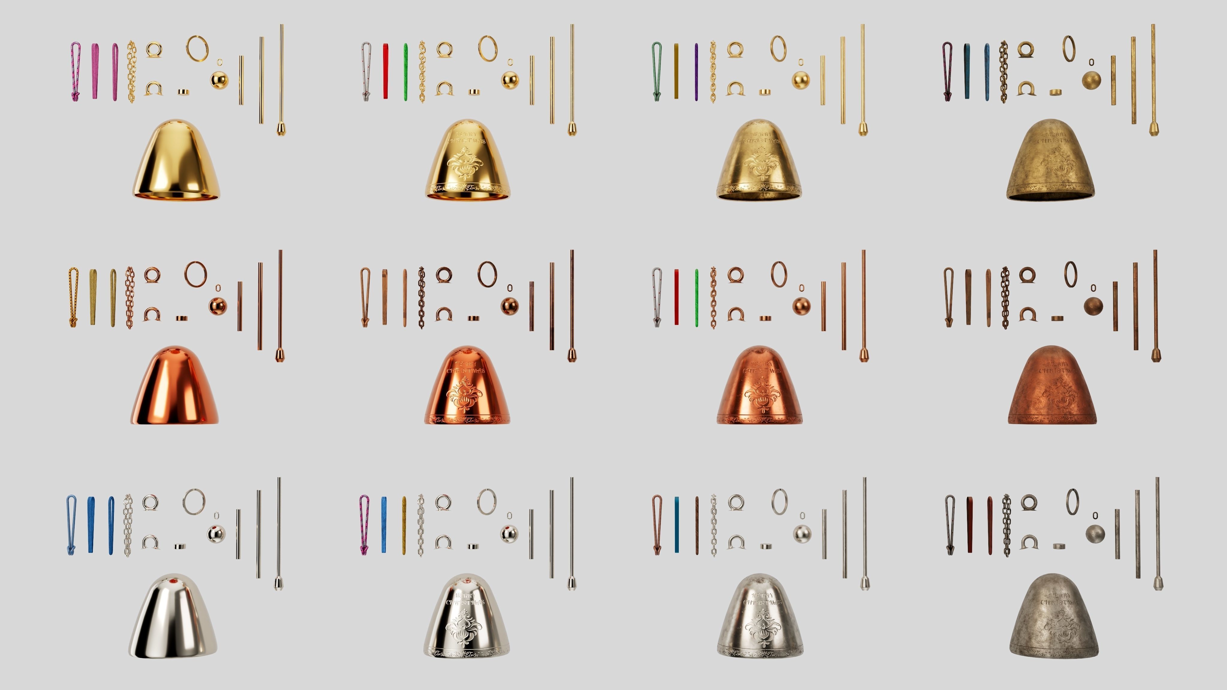 Christmas bell builder v5 with 14 mesh 4 skin and 3 colors 3D model_2