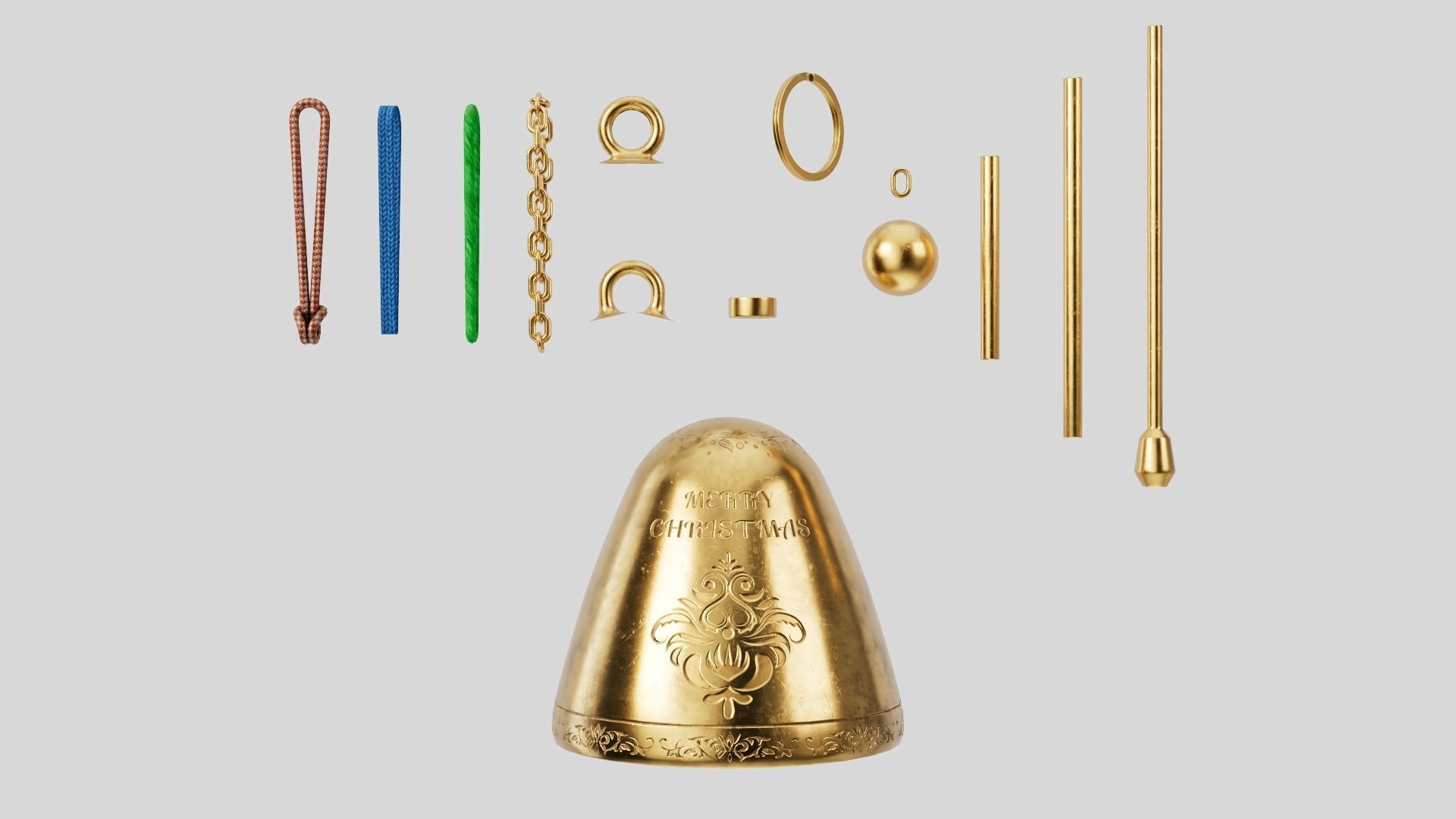 Christmas bell builder v5 with 14 mesh 4 skin and 3 colors 3D model_3