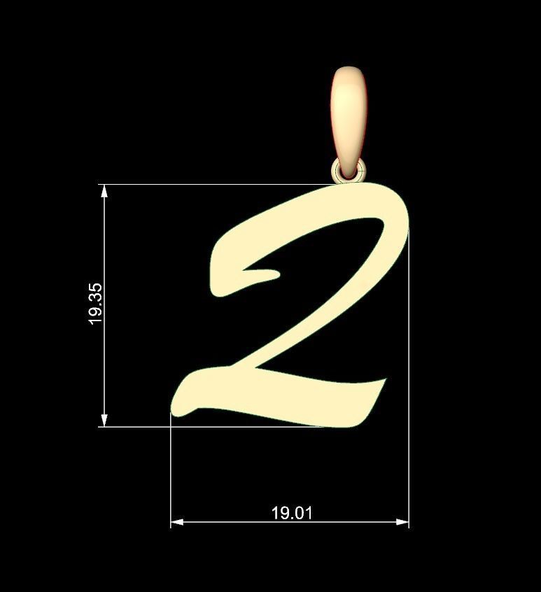 Initial Letters Pendant Brush Script Q 3D print model_5