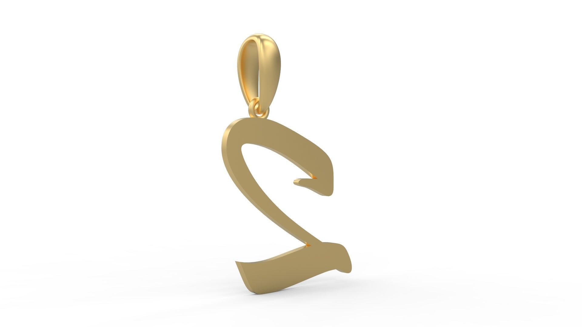 Initial Letters Pendant Brush Script Q 3D print model_3