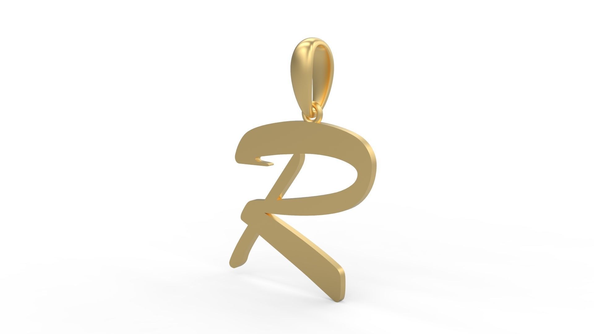 Initial Letters Pendant Brush Script R 3D print model_1
