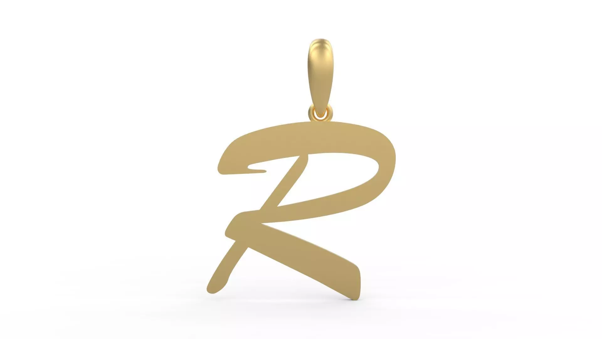 Initial Letters Pendant Brush Script R 3D print model_0