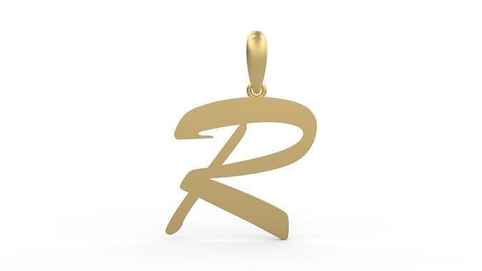 Initial Letters Pendant Brush Script R 3D print model